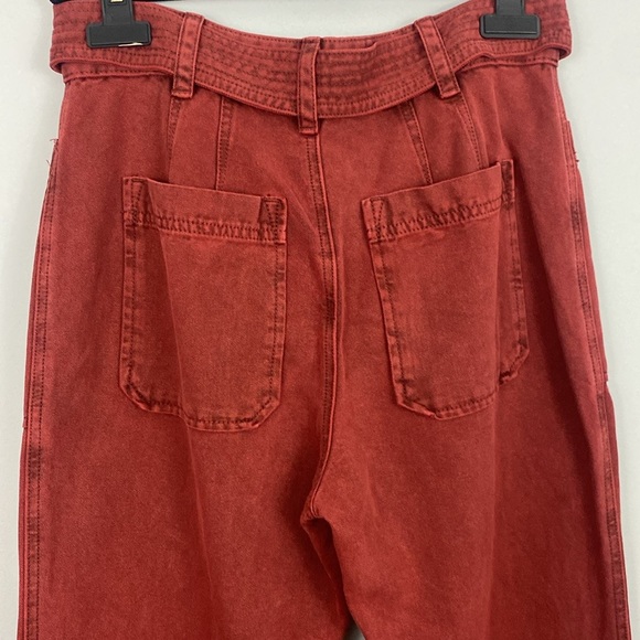 Free People 💐 high waisted brick red slim flare jeans - Picture 7 of 14